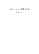 2017-2023年中国中医美容行业研究商业计划书